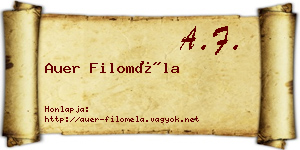 Auer Filoméla névjegykártya